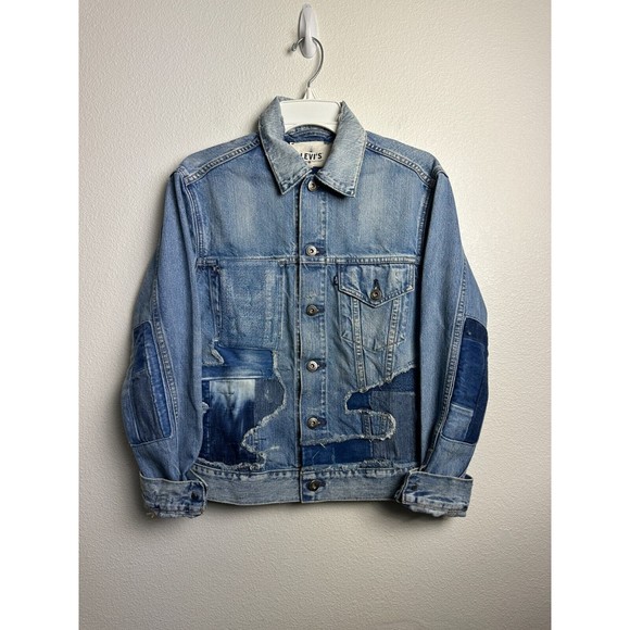 Levi's Women's Made & Crafted Japanese Denim Patchwork Jean Jacket Sz Small NEW